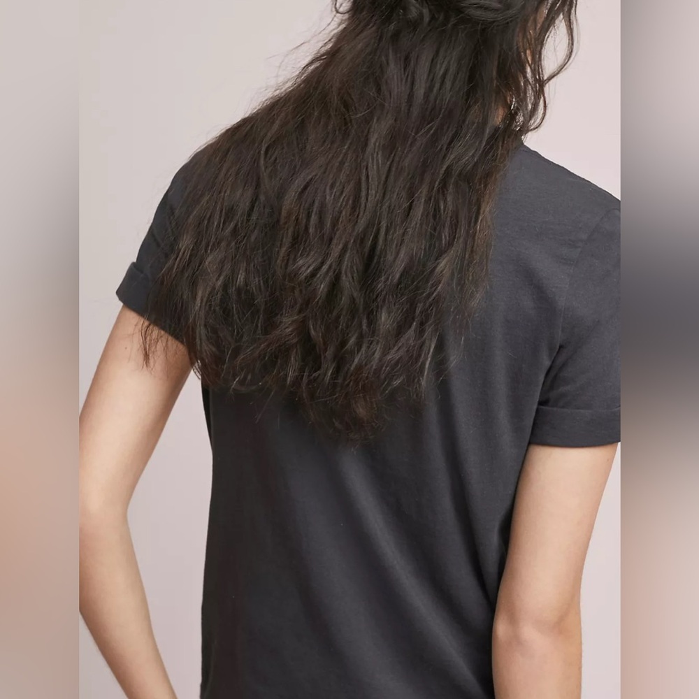 Anthropologie Sol Angeles Mita Swan Graphic Tee Black Cotton Made in USA EUC - Picture 3 of 11